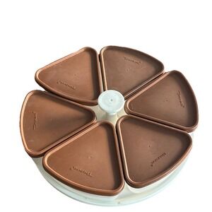 VINTAGE TUPPERWARE LAZY SUSAN 6 PIECE CAROUSEL